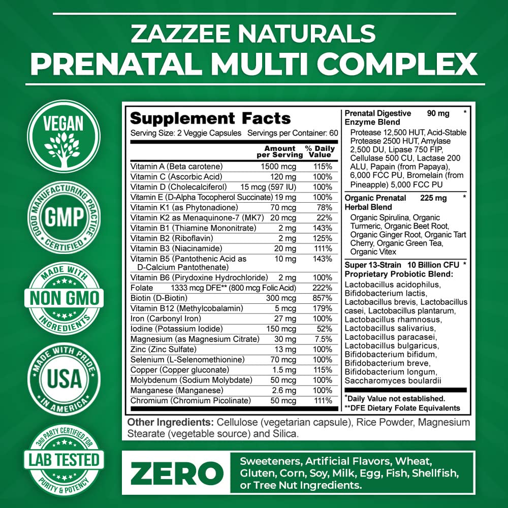 Zazzee PREGNOSITOL Powder and Extra Strength Prenatal Multi Complex